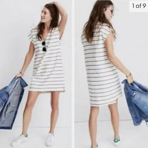 Madewell Vacances Striped V Neck Dress, S